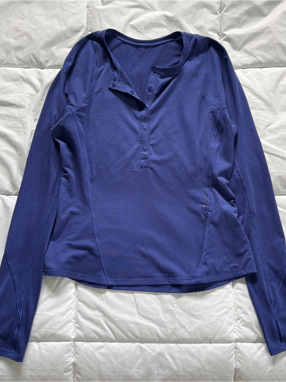 lululemon athletica Long Sleeve Henley Top - Deep Blue